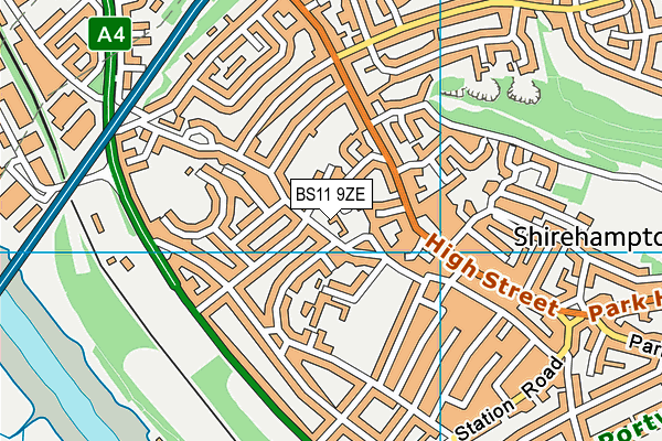 BS11 9ZE map - OS VectorMap District (Ordnance Survey)