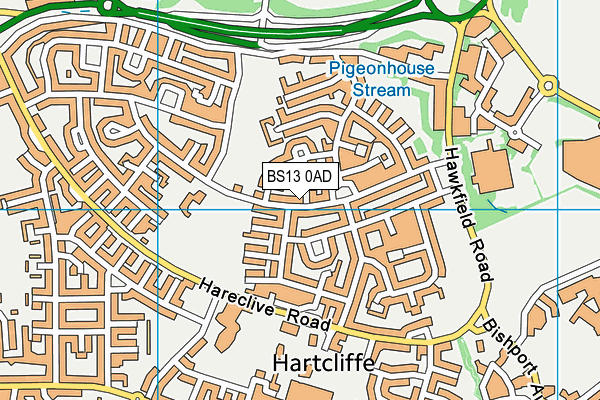 BS13 0AD map - OS VectorMap District (Ordnance Survey)