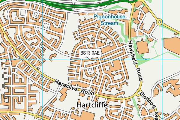 BS13 0AE map - OS VectorMap District (Ordnance Survey)