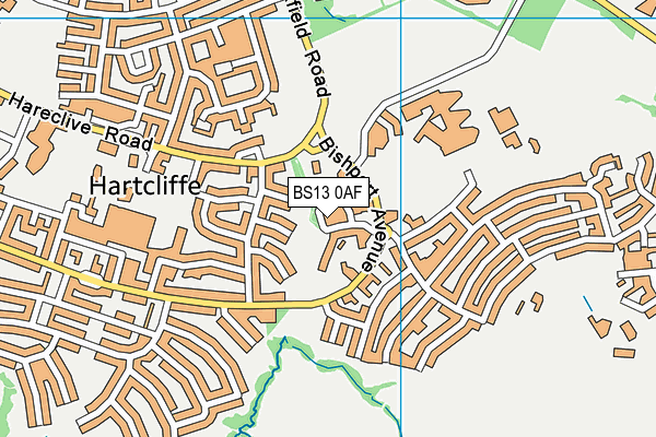 BS13 0AF map - OS VectorMap District (Ordnance Survey)