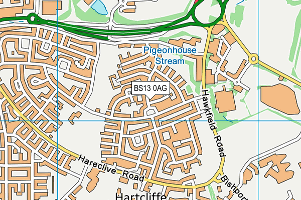 BS13 0AG map - OS VectorMap District (Ordnance Survey)