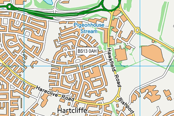 BS13 0AH map - OS VectorMap District (Ordnance Survey)