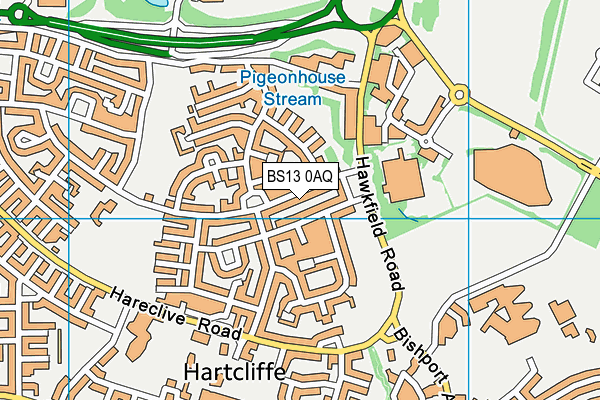 BS13 0AQ map - OS VectorMap District (Ordnance Survey)