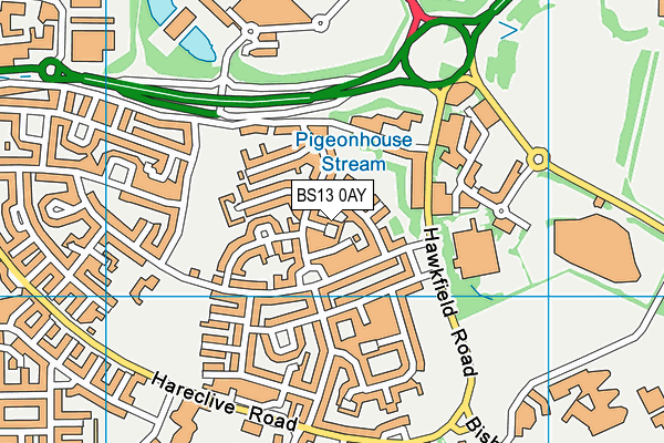 BS13 0AY map - OS VectorMap District (Ordnance Survey)