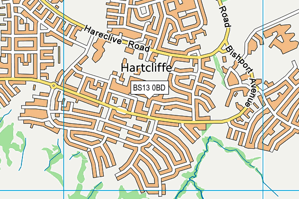 BS13 0BD map - OS VectorMap District (Ordnance Survey)
