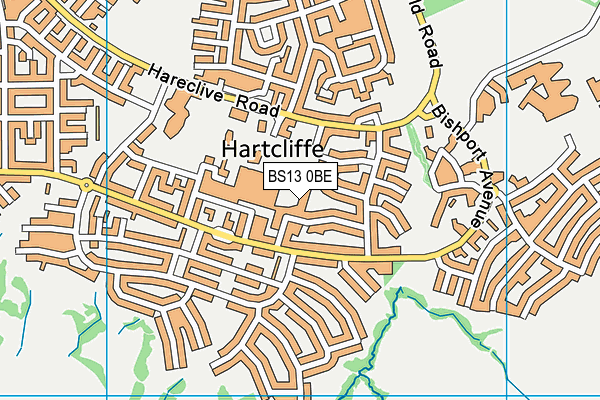 BS13 0BE map - OS VectorMap District (Ordnance Survey)