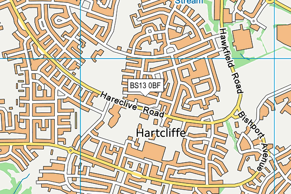 BS13 0BF map - OS VectorMap District (Ordnance Survey)