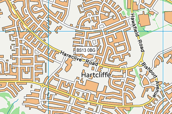 BS13 0BG map - OS VectorMap District (Ordnance Survey)