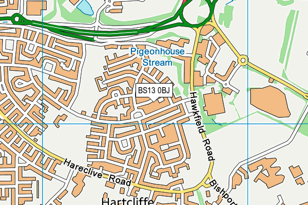 BS13 0BJ map - OS VectorMap District (Ordnance Survey)