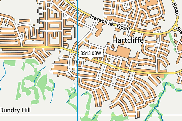BS13 0BW map - OS VectorMap District (Ordnance Survey)