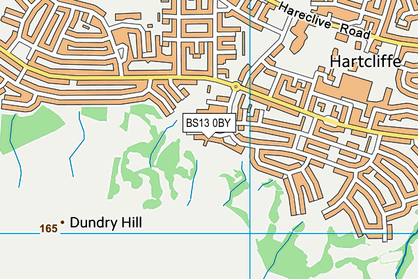 BS13 0BY map - OS VectorMap District (Ordnance Survey)