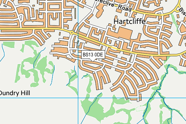 BS13 0DE map - OS VectorMap District (Ordnance Survey)