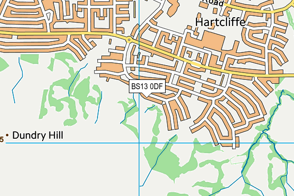 BS13 0DF map - OS VectorMap District (Ordnance Survey)