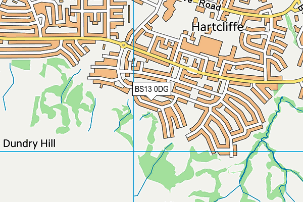BS13 0DG map - OS VectorMap District (Ordnance Survey)