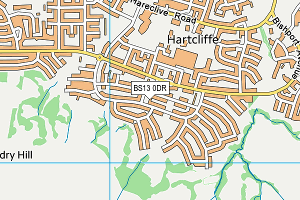 BS13 0DR map - OS VectorMap District (Ordnance Survey)