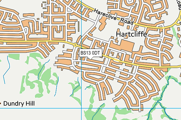 BS13 0DT map - OS VectorMap District (Ordnance Survey)