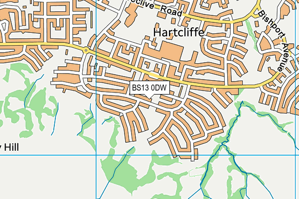 BS13 0DW map - OS VectorMap District (Ordnance Survey)