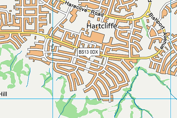 BS13 0DX map - OS VectorMap District (Ordnance Survey)