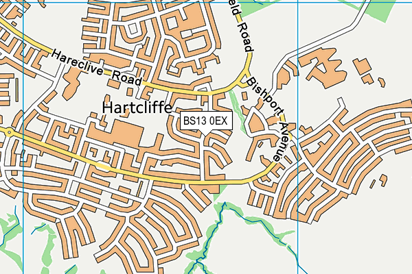 BS13 0EX map - OS VectorMap District (Ordnance Survey)