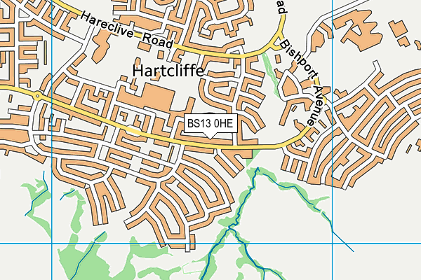 BS13 0HE map - OS VectorMap District (Ordnance Survey)