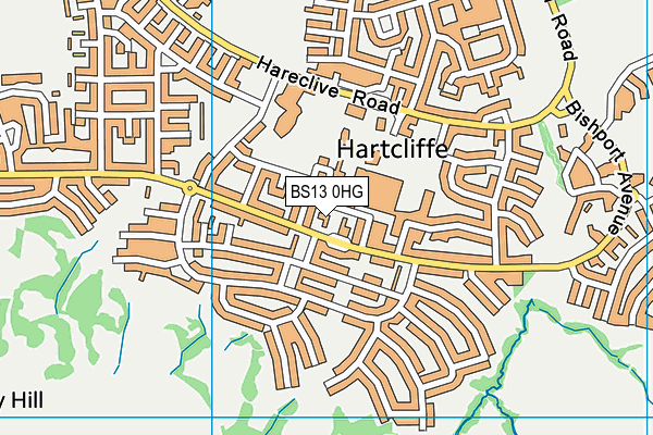 BS13 0HG map - OS VectorMap District (Ordnance Survey)