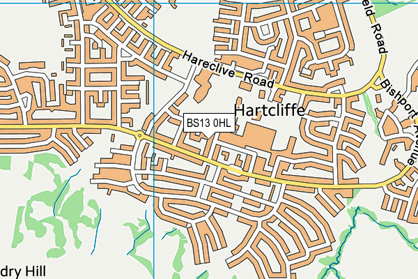 BS13 0HL map - OS VectorMap District (Ordnance Survey)