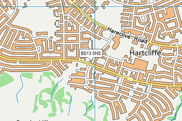BS13 0HS map - OS VectorMap District (Ordnance Survey)