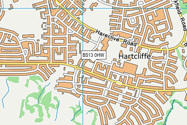 BS13 0HW map - OS VectorMap District (Ordnance Survey)