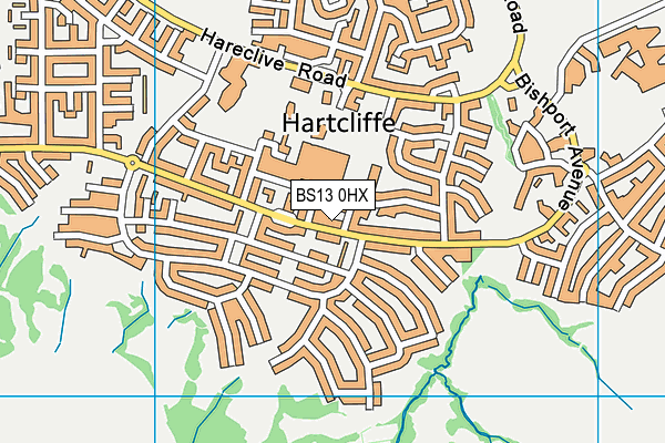 BS13 0HX map - OS VectorMap District (Ordnance Survey)