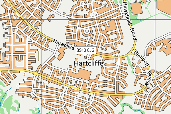 BS13 0JG map - OS VectorMap District (Ordnance Survey)