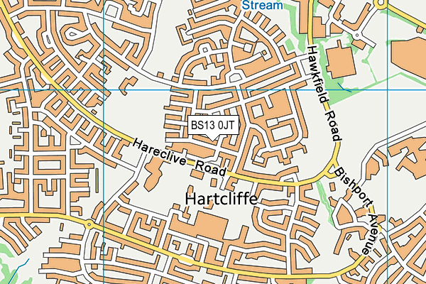 BS13 0JT map - OS VectorMap District (Ordnance Survey)