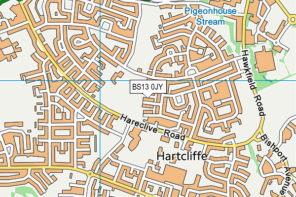 BS13 0JY map - OS VectorMap District (Ordnance Survey)