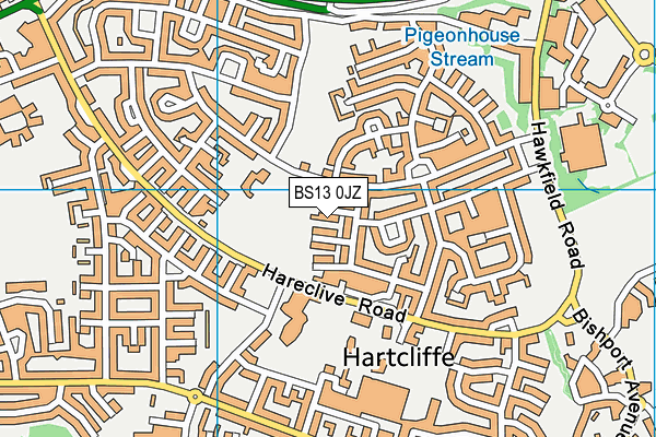 BS13 0JZ map - OS VectorMap District (Ordnance Survey)