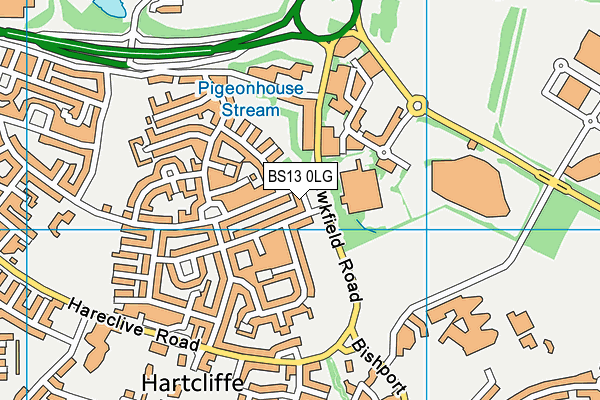 BS13 0LG map - OS VectorMap District (Ordnance Survey)