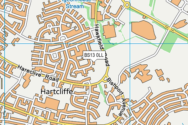 BS13 0LL map - OS VectorMap District (Ordnance Survey)