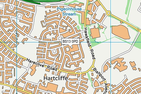 BS13 0PD map - OS VectorMap District (Ordnance Survey)