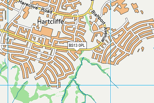 BS13 0PL map - OS VectorMap District (Ordnance Survey)