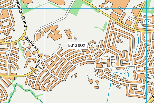 BS13 0QX map - OS VectorMap District (Ordnance Survey)