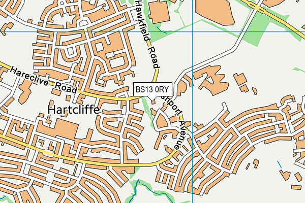 BS13 0RY map - OS VectorMap District (Ordnance Survey)