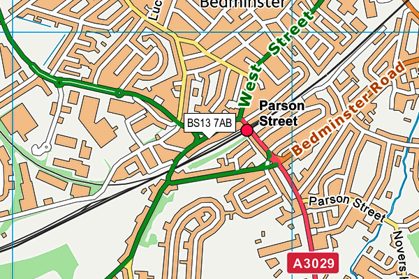 BS13 7AB map - OS VectorMap District (Ordnance Survey)