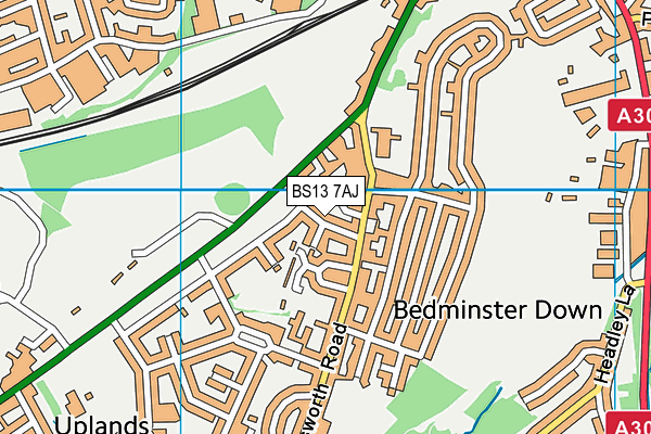 BS13 7AJ map - OS VectorMap District (Ordnance Survey)