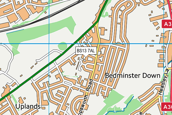 BS13 7AL map - OS VectorMap District (Ordnance Survey)