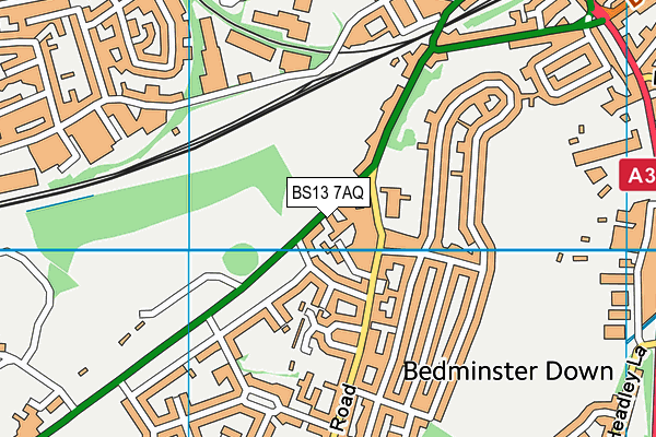 BS13 7AQ map - OS VectorMap District (Ordnance Survey)