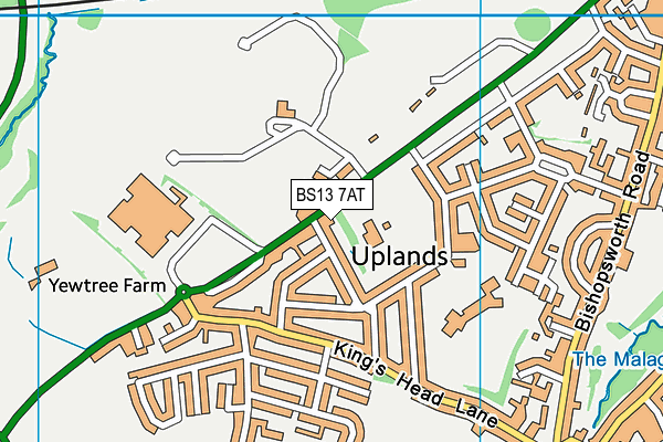 BS13 7AT map - OS VectorMap District (Ordnance Survey)