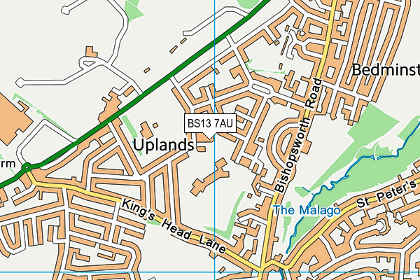 BS13 7AU map - OS VectorMap District (Ordnance Survey)