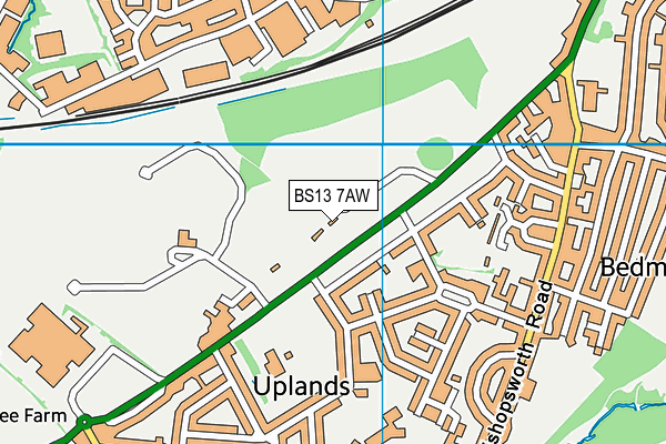BS13 7AW map - OS VectorMap District (Ordnance Survey)