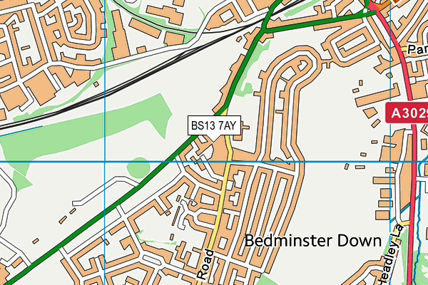 BS13 7AY map - OS VectorMap District (Ordnance Survey)