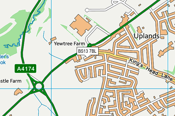 BS13 7BL map - OS VectorMap District (Ordnance Survey)