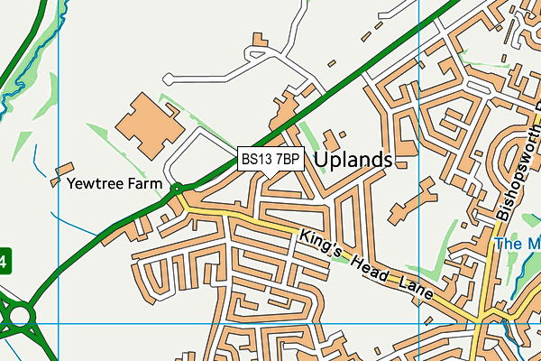 BS13 7BP map - OS VectorMap District (Ordnance Survey)