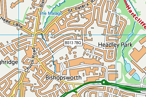 BS13 7BQ map - OS VectorMap District (Ordnance Survey)